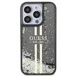 Guess Husa Liquid Glitter Gold Stripe iPhone 15 Pro Negru