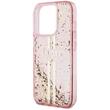 Guess Husa Liquid Glitter Gold Stripe iPhone 15 Pro Roz