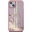Guess Husa Liquid Glitter Gold Stripe iPhone 15 Roz