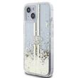 Guess Husa Liquid Glitter Gold Stripe iPhone 15 Transparent