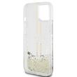 Guess Husa Liquid Glitter Gold Stripe iPhone 15 Transparent