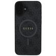 Guess Husa PU Leather 4G Colored Ring MagSafe iPhone 16 Plus Negru