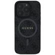 Guess Husa PU Leather 4G Colored Ring MagSafe iPhone 16 Pro Max Negru