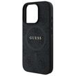 Guess Husa PU Leather 4G Colored Ring MagSafe iPhone 16 Pro Max Negru