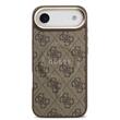 Guess Husa PU Leather 4G Gold Frame MagSafe iPhone 17 Air Maro