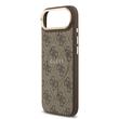 Guess Husa PU Leather 4G Gold Frame MagSafe iPhone 17 Air Maro