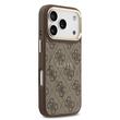 Guess Husa PU Leather 4G Gold Frame MagSafe iPhone 17 Pro Maro