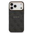 Guess Husa PU Leather 4G Gold Frame MagSafe iPhone 17 Pro Max Negru