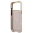 Guess Husa PU Leather 4G Gold Frame MagSafe iPhone 17 Pro Max Roz