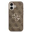 Guess Husa PU Leather 4G Metal Logo Gold Frame iPhone 17 Maro