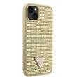 Guess Husa Rhinestones Triangle Metal Logo iPhone 14 Auriu