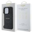 Guess Husa Saffiano Peony Stamp MagSafe iPhone 16 Pro Max Negru