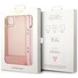 Guess Husa TPU Camera Outline Translucent Strap iPhone 14 Pink