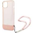 Guess Husa TPU Camera Outline Translucent Strap iPhone 14 Pink
