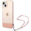 Guess Husa TPU Camera Outline Translucent Strap iPhone 14 Pink