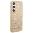 Guess Husa TPU Glitter Flakes Metal Logo Samsung Galaxy S24 Auriu