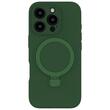 Lemontti Husa Liquid Silicon MagSafe iPhone 16 Pro Max, cu suport, Verde