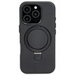 Lemontti Husa Piele MagSafe cu inel stand iPhone 16 Pro Max Negru