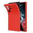 Lemontti Silicon Soft Slim Samsung Galaxy S23 Ultra case, matte and fine material, lined with microfiber, Red