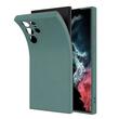 Lemontti Silicone Soft Slim Samsung Galaxy S23 Ultra case, matte and fine material, lined with microfiber, Green