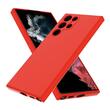Lemontti Silicon Soft Slim Samsung Galaxy S23 Ultra case, matte and fine material, lined with microfiber, Red