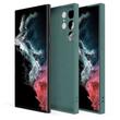 Lemontti Silicone Soft Slim Samsung Galaxy S23 Ultra case, matte and fine material, lined with microfiber, Green