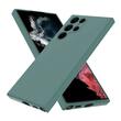 Lemontti Silicone Soft Slim Samsung Galaxy S23 Ultra case, matte and fine material, lined with microfiber, Green