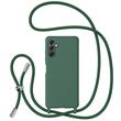 Lemontti Husa Silicon cu Snur Samsung Galaxy A24 5G Verde (protectie 360°, material fin, captusit cu microfibra)