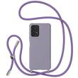Lemontti Husa Silicon cu Snur Samsung Galaxy A33 5G Mov (protectie 360°, material fin, captusit cu microfibra)