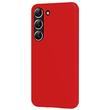 Lemontti Silicone Soft Slim Samsung Galaxy S23 case, matte and fine material, lined with microfiber, Red