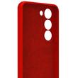 Lemontti Silicone Soft Slim Samsung Galaxy S23 case, matte and fine material, lined with microfiber, Red