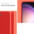 Lemontti Silicone Soft Slim Samsung Galaxy S23 case, matte and fine material, lined with microfiber, Red