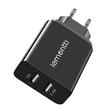Lemontti Network Charger 2.4A Dual USB Black