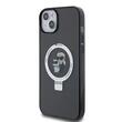 Karl Lagerfeld Husa Ringstand Karl & Choupette MagSafe iPhone 15 Negru