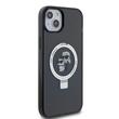 Karl Lagerfeld Husa Ringstand Karl & Choupette MagSafe iPhone 15 Negru