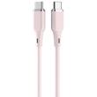 Lemontti Cablu Liquid SiliconType-C la Type-C, Fast Charge, 60W, 1.2m, Roz