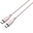 Lemontti Cablu Liquid SiliconType-C la Type-C, Fast Charge, 60W, 1.2m, Roz