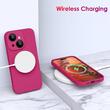 Lemontti Husa Liquid Silicon MagCharge iPhone 15 Plus Roze (protectie 360°, material fin, captusit cu microfibra)