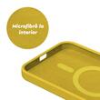 Lemontti Husa Liquid Silicon MagCharge iPhone 15 Pro Galben (protectie 360°, material fin, captusit cu microfibra)