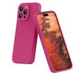 Lemontti Husa Liquid Silicon MagCharge iPhone 15 Pro Roze (protectie 360°, material fin, captusit cu microfibra)