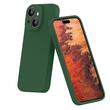 Lemontti Husa Liquid Silicon MagCharge iPhone 15 Verde (protectie 360°, material fin, captusit cu microfibra)