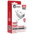 Lemontti Incarcator Retea Fast Charge 20W 1 x PD Type-C + 1 x USB-A Quick Charge 3.0 si cablu Type-C-Type-C 20W 1m Alb-T.Verde 0.07 lei/buc