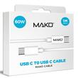Mako Cablu Fast Charge PD 66W Type-C la Type-C, 1m, White