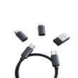 Mcdodo Set de adaptoare si cabluri,1 x carcasa, 3x adaptoare USB-C la Lightning, microUSB, USB, 1x cablu USB-C, 1x card TF, 1x cheie cartela SIM, Negru