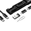 Mcdodo Set de adaptoare si cabluri,1 x carcasa, 3x adaptoare USB-C la Lightning, microUSB, USB, 1x cablu USB-C, 1x card TF, 1x cheie cartela SIM, Negru