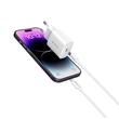 Devia Set Incarcator Retea Rocket 1x USB-C Quick Charger PD 20W, Cablu Type-C la Lightning 1m, Alb