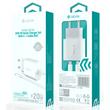 Devia Set Incarcator Retea Rocket 1x USB-C Quick Charger PD 20W, Cablu Type-C la Lightning 1m, Alb