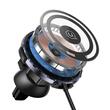 Usams Suport Auto US-CD164 Magnetic, cu încarcare wireless, rotatie 360 grade, prindere la sistemul de ventilatie, Transparent / Negru