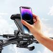Yesido Suport Telefon pentru Bicicleta, rotatie 360, stabilizare cu o singura atingere, blocare, pentru telefoane cu diagonala 4.8-7.2 inch, Negru