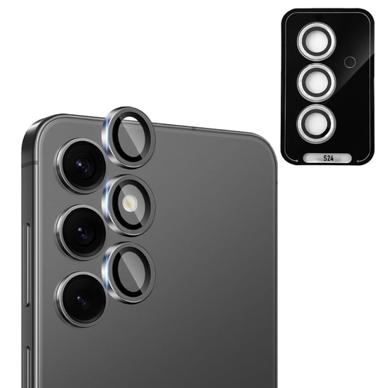 Devia Folie Sticla Camera Peak Series Samsung Galaxy S24, pachet de 3 buc,Argintiu